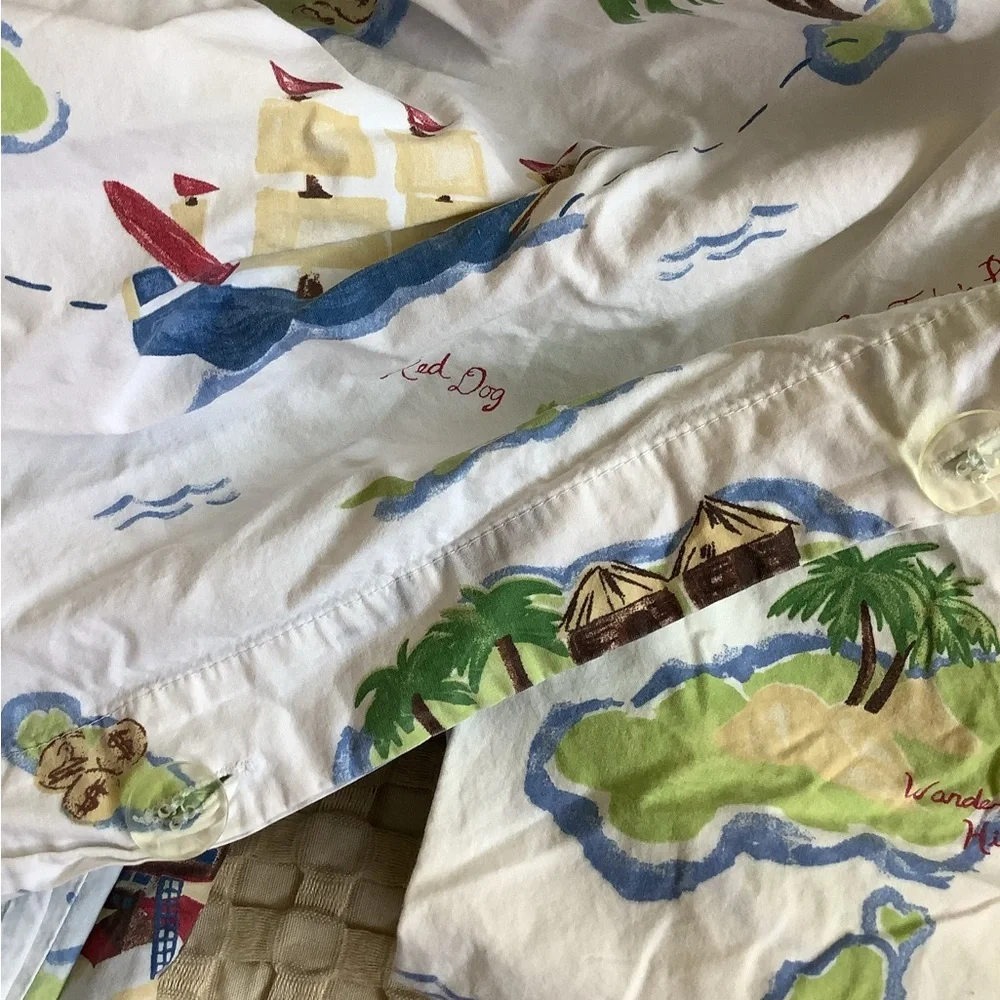 Pottery Barn Kids Bermuda Fish Twin Duvet Sheet Pillow Cases Covers